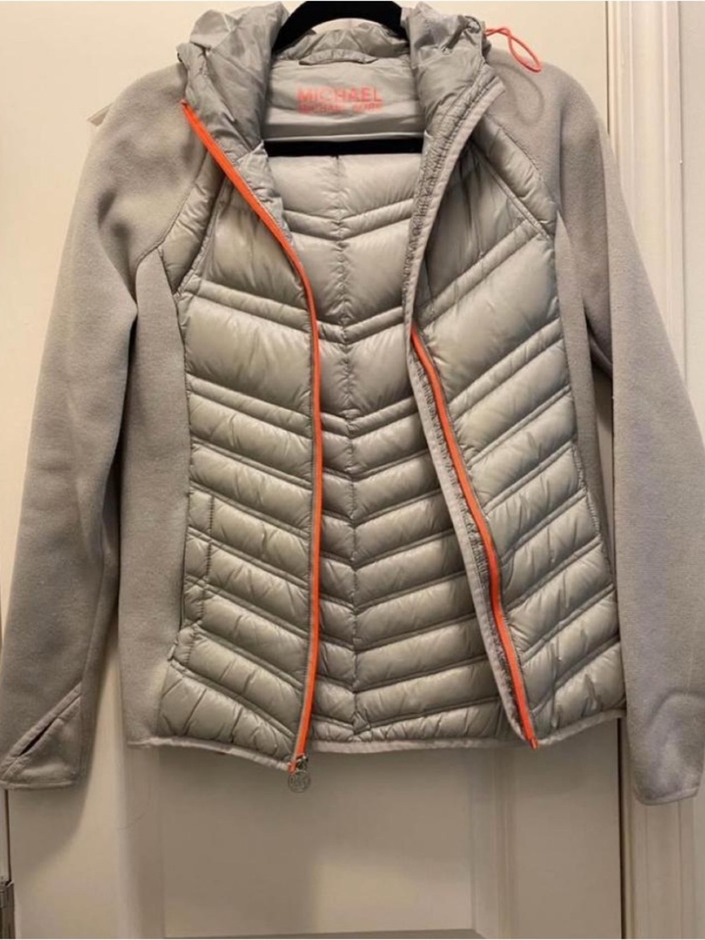 Michael Kors Light Gray Jacket with Orange Trim